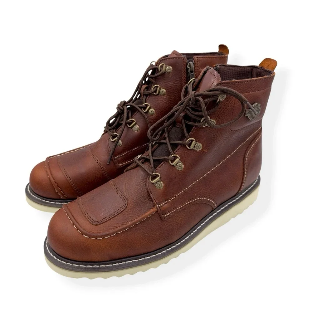 NEW Harley Davidson Men's 13 M Hagerman Riding Boots Barley Brown D93756 w BOX